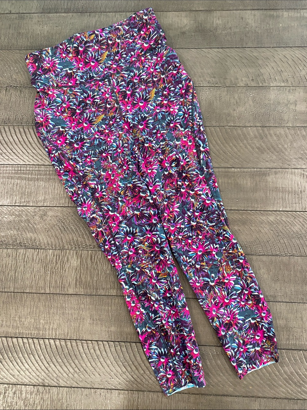 lululemon athletica Kids Floral Leggings in Pink, Blue & Purple